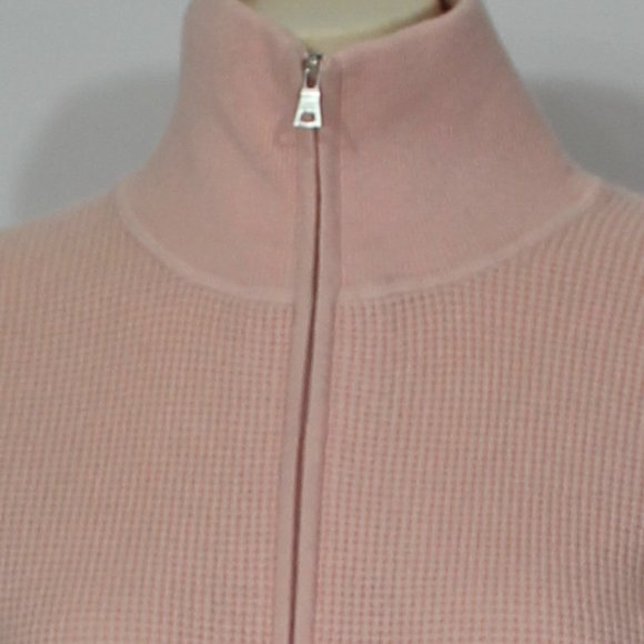 banana republic cashmere cardigan sweater full zipper blush  2 pockets Medium - Picture 8 of 8